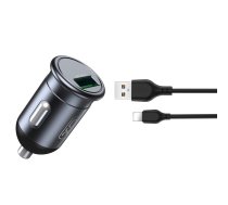 XO car charger CC46 QC 3.0 18W 1x USB gray + Lightning cable | CC46  | 6920680828432 | CC46L