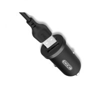 XO TZ08 car charger 2x USB 2,1A black + microUSB cable | TX08  | 6920680863204 | TX08