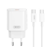 XO wall charger CE25 PD 25W 1x USB-C white + cable USB-C - USB-C | CE25  | 6920680856145 | CE25WHUC