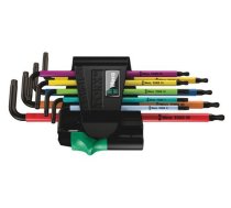 WERA 967/9 TX BO Multicolour 1 Angle Wrench Set, 9-piece (with retaining clip, BlackLaser surface finish) (05024335001)