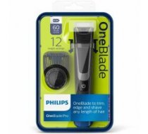 Philips OneBlade Pro Shaver QP6510/20 Warranty 24 month(s), Wet use, Rechargeable, Charging time 1 h,  Li-Ion, Battery, Number of shaver heads/blades 1, Black/silver