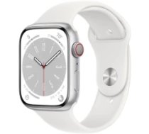 Apple Watch Series 8 GPS + Cellular 45mm Silver Aluminium Case with White Sport Band - Regular