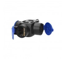 Kontaktligzda 3-vietīga 16A 230V IP44 melna