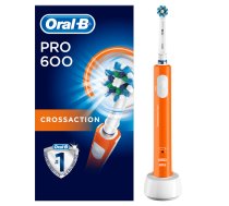 Oral-B PRO 600 CrossAction Pieaugušo Sonic zobu suka Oranžs, Balts