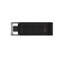 Kingston Technology DataTraveler 70 USB zibatmiņa 128 GB USB Veids-C 3.2 Gen 1 (3.1 Gen 1) Melns