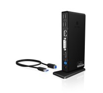 ICY BOX IB-DK2241AC Vadu USB 3.2 Gen 1 (3.1 Gen 1) Type-A Melns