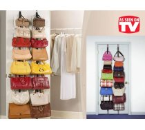 Kompakts organizators plaukts efektīvai somu, klatču, cepuru uzglabāšanai Bag Rack