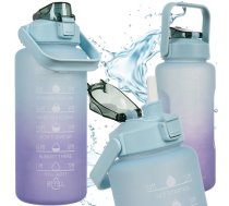 Milzu motivācijas ūdens pudele 2000 ml / 2 l sporta zālei, sportošanai un atpūtai