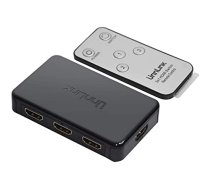 Trīs kanālu videosignāla sadalītājs, maršrutētājs HDMI Switch ports ar tālvadības pulti