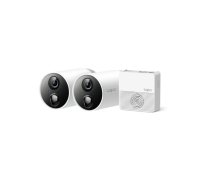 Bezvadu drošības kameru sistēma ar 2 WiFi kamerām un akumulatoru, āra apstākļiem, LED gaismas un skaņas trauksme, TP-Link Tapo C420S2