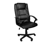 Eko ādas biroja krēsls, ergonomisks datorkrēsls ofisam, melns