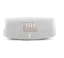 JBL Charge 5 White, Pārnēsājams skaļrunis - bluetooth tumbiņa 40W Baltā krāsā