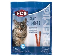 Gardums kaķiem - Trixie Premio Quadro-Sticks anti-hairball, ar lasi un foreli, 5*5 g