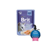 Brit Premium Cat Delicate Fillets in Jelly with Salmon 85 g konservi kaķiem