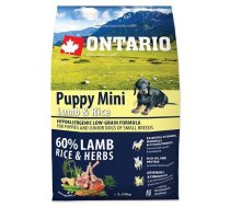 Ontario Puppy Mini Lamb and Rice 2.25 kg - sausā barība mazu šķirņu kucēniem ar jēra gaļu un rīsiem
