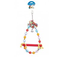 Duvo Plus Cage Swing With Beads - Piekarināmas koka šūpoles ar pērlītēm un zvaniņu vidējiem papagaiļiem