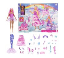 Barbie - JFL66 Adventes kalendārs ar lelli un 24 pārsteiguma aksesuāriem ar vienradzi un dzīvniekiem