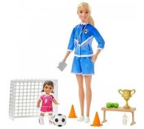 Mattel - Bārbija futbola trenera rotaļu komplekts ar 2 lellēm un aksesuāriem