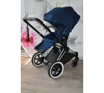 (Lietoti) Cybex Priam 1.0 Midnight Blue Lux Chrome Black Frame Pastaigu rati (Zili)