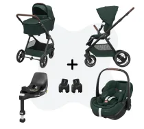 (Jauni) Maxi-Cosi Oxford Plus Twillic Green 4-in-1 – Pebble 360 Pro 2 + FamilyFix 360 Pro ISOFIX
