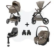 (Jauni) Maxi-Cosi Oxford Plus Twillic Truffle 4-in-1 – Pebble 360 Pro 2 + FamilyFix 360 Pro ISOFIX