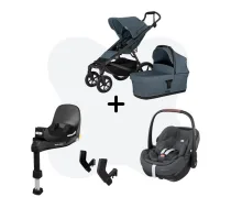 (Jauni) Thule Urban Glide 4 Dark Slate 4-in-1 + Maxi-Cosi Pebble 360 Pro 2 + FamilyFix 360 Pro ISOFIX