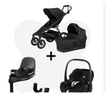 (Jauni) Thule Urban Glide 4 Black on Black 4-in-1 + Maxi-Cosi Pebble 360 Pro 2 + FamilyFix 360 Pro ISOFIX