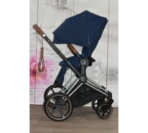 (Lietoti) Cybex Priam 3.0 Midnight Blue Chrome Brown Frame Pastaigu rati (Zili)