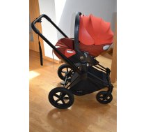 (Lietoti) Cybex Priam 2.0 Matt Black Frame Atumn Gold Cloud Q auto krēsls (Oranži)