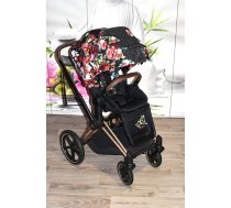(Lietoti) Cybex Priam 3.0 Spring Blossom Dark Rose Gold frame Sēžam rati (Dizaina)