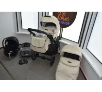(Lietoti) TUTIS VIVA LIFE ECO LEATHER 4-IN-1 – PILNĪGI JAUNI RATI AR CYBEX CLOUD Q UN ISOFIX BĀZI
