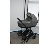 (Lietoti) Cybex Priam 4.0 Manhattan Grey Plus Chrome black kulbu rati (Pelēki)