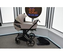 (Lietota) Cybex Priam/ePriam 4.0 ratu rāmjiem savienojama ar adapteriem Lux ratu kulba Cozy Beige kopā ar Chrome Black rāmi