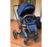 (Lietoti) Cybex Priam 3.0 Midnight Blue Chrome Brown Frame Pastaigu rati (Zili)