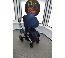 (Lietoti) Cybex Priam 4.0 Midnight Blue Chrome Brown Frame Pastaigu rati (Zili)