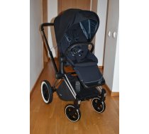 (Lietoti) Cybex Priam 1.0 Chrome Black frame Lux Deep Black Pastaigu rati (Melni)