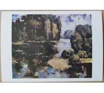 Valdis Kalnroze Upes ainava 1986 mākslas pastkarte 15x10,5 cm