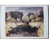 Valdis Kalnroze Upes ainava rudenī 1986 mākslas pastkarte 15x10,5 cm