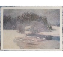 Vilhelms Purvītis 1985 Ziemas ainava 15x10,5 cm PSRS mākslas pastkarte