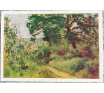 Ivans Šiškins 1960 Ainava. Etīde" 15x10,5 cm PSRS mākslas pastkarte