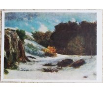 Gistavs Kurbē 1957 Sniega ainava 15x10,5 cm PSRS pastkarte