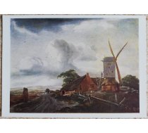 Jans Vauermans 1960 Ainava ar vējdzirnavām 15x10,5 cm PSRS pastkarte