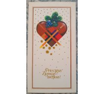 Sirds formas Ziemassvētku piparkūkas 1991 Latvijas Jaungada apsveikuma kartīte 8x15 cm
