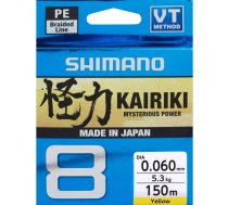 SHIMANO Kairiki 8 - 150m Yellow, Dzeltena pītā 8 dzīslu aukla - Dažādi izmēri