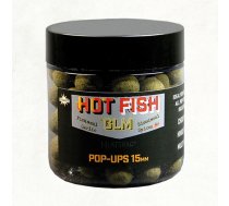 Dynamite 15mm Hot Fish & GLM Foodbait Pop-ups, peldošās boilas