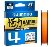 SHIMANO Kairiki 4 - 150m Orange, Oranža pītā 4 dzīslu aukla - Dažādi izmēri