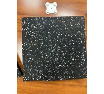 Fitnesa un trenažieru zāles gumijas flīzes melnas/baltas 1000 x 1000 x 20 mm