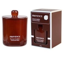 Provence Aromātiskā svece stikla traukā ar stikla vāku Tuscan Leather
