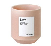 Aromātiska svece kermikas glāzē Ø7x8cm Provence Love Ūdensroze un roze