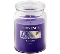 Provence Aromātiskā svece stikla traukā 14cm Lavanda